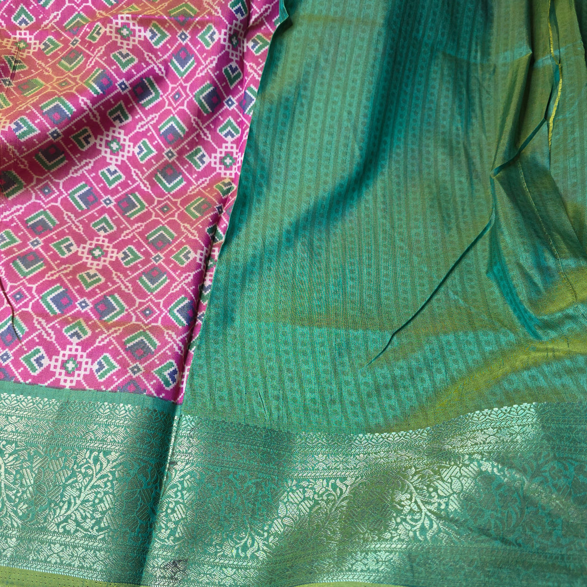 Patola Silk Saree - Peach Shade