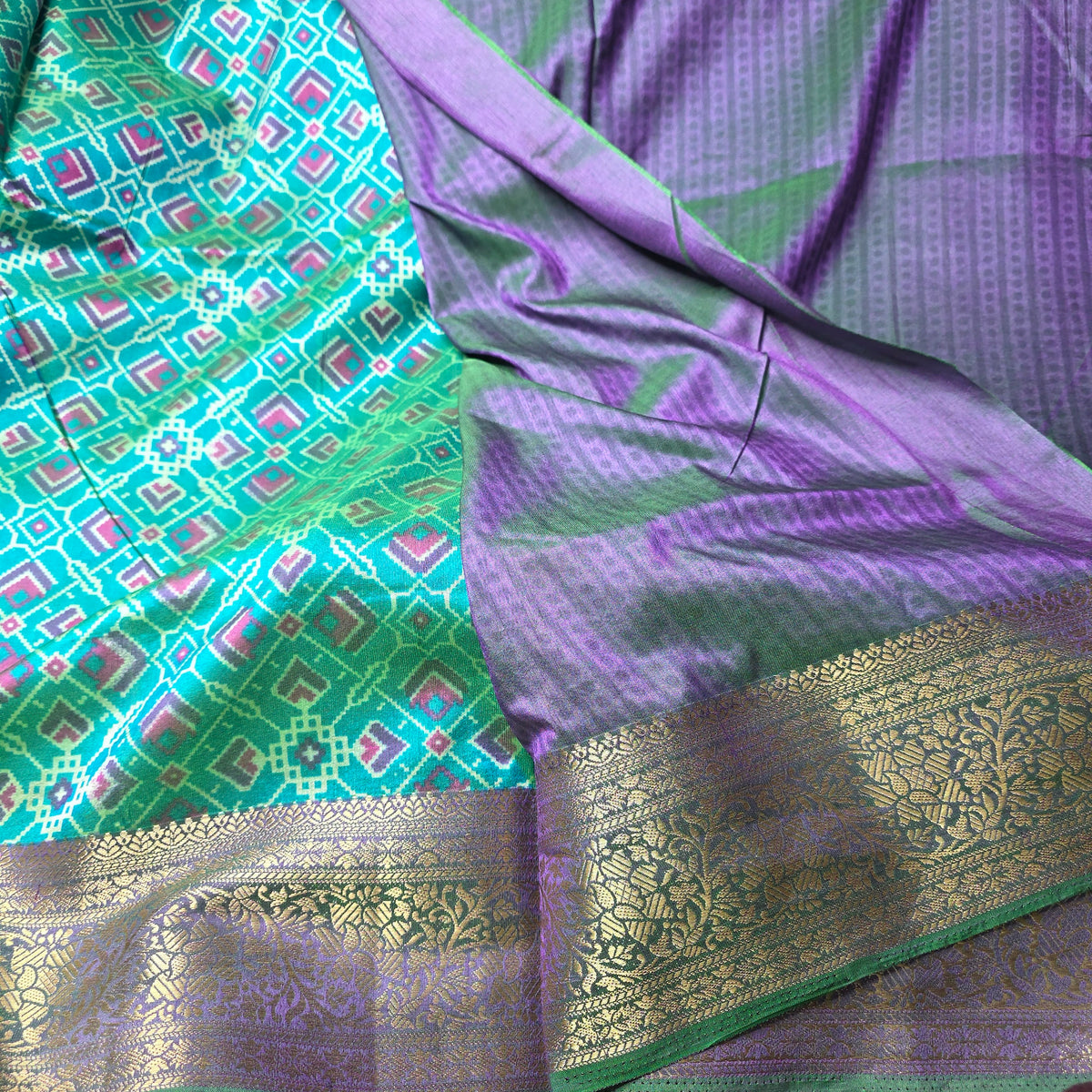 Patola Silk Saree - Green Shade