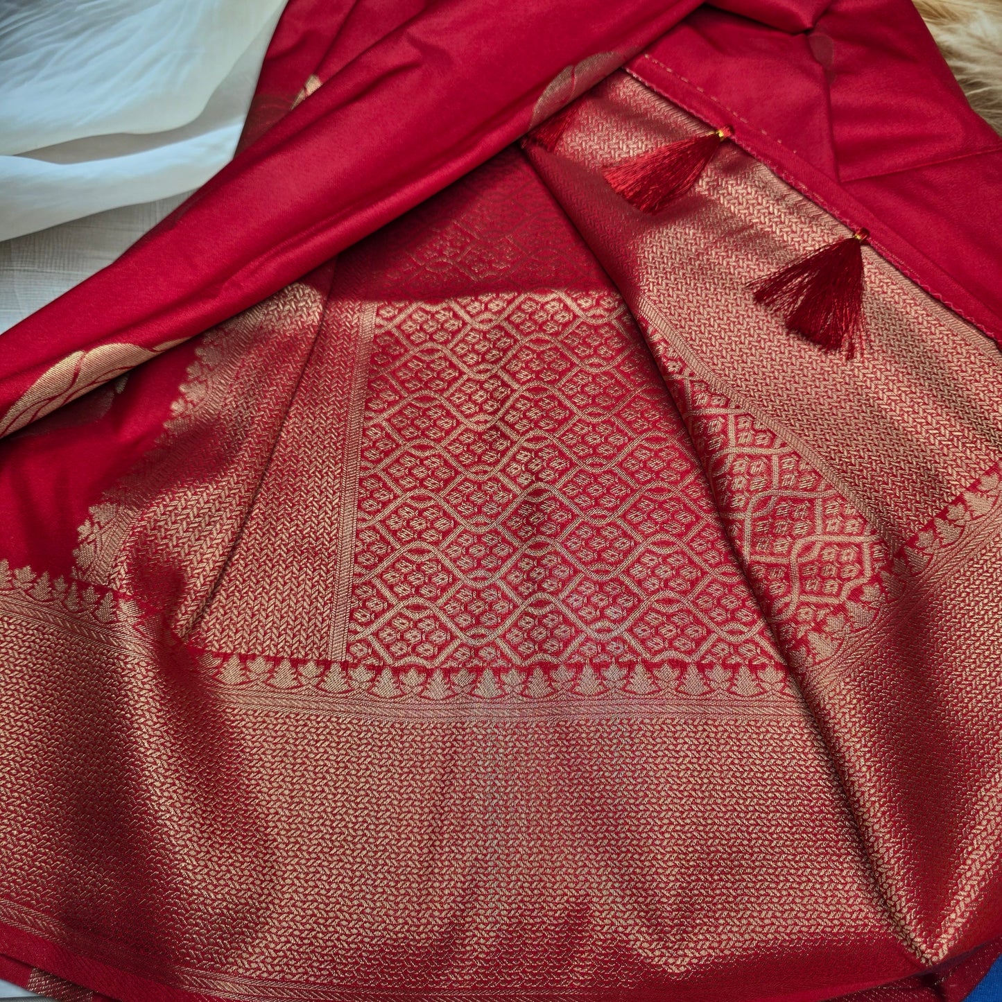 Red crepe silk