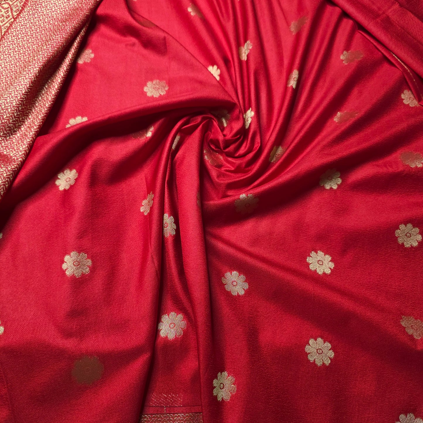 Red crepe silk