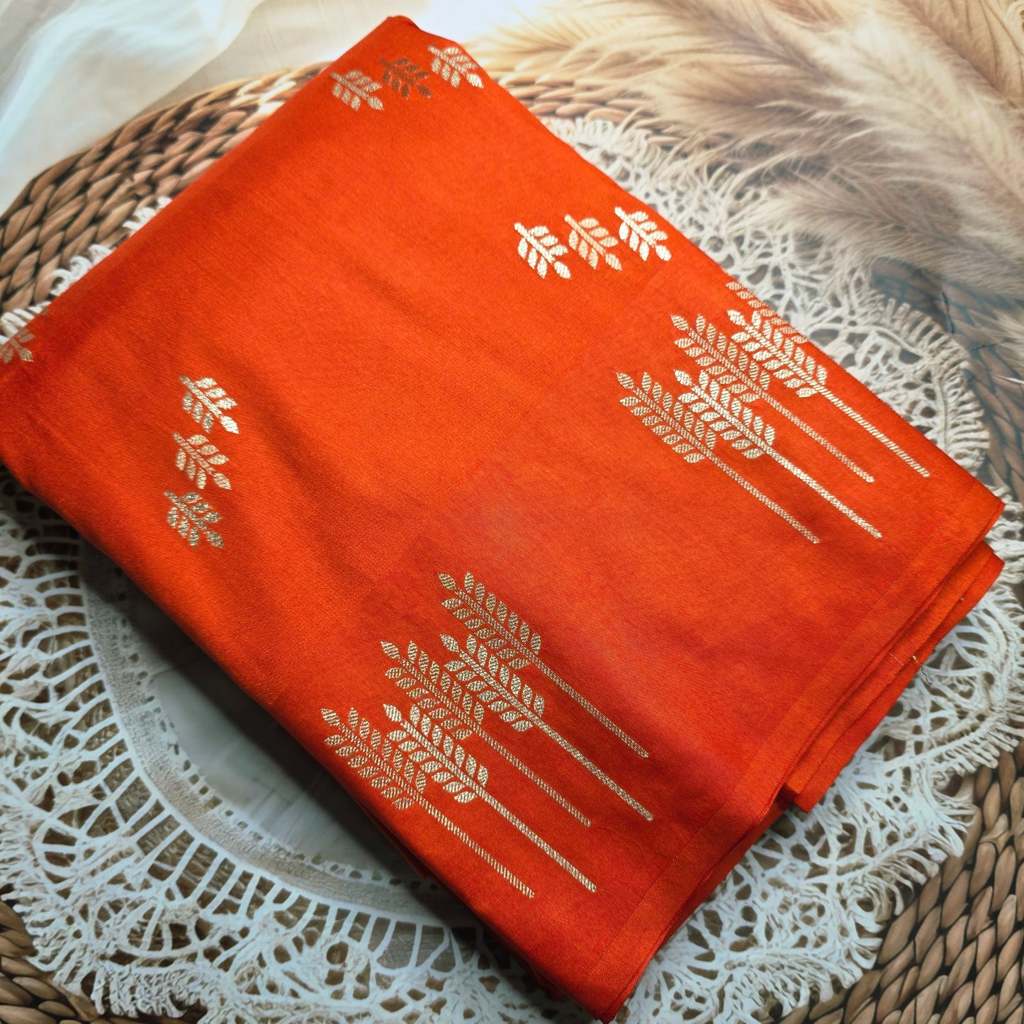 Orange Crepe Silk