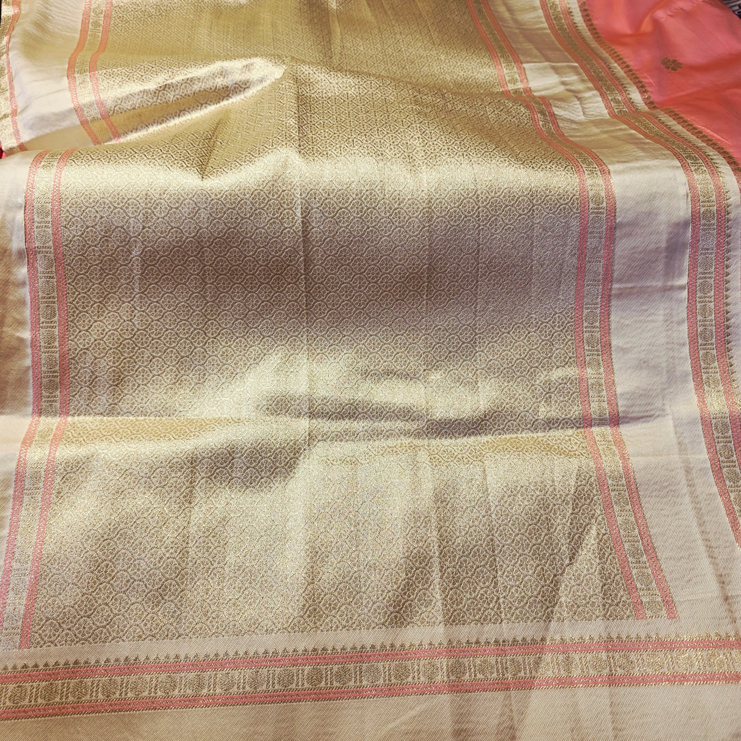 Peach Silk saree