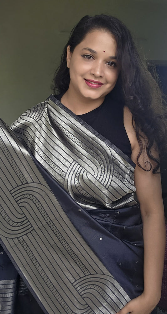 Black Beauty Soft Silk Saree