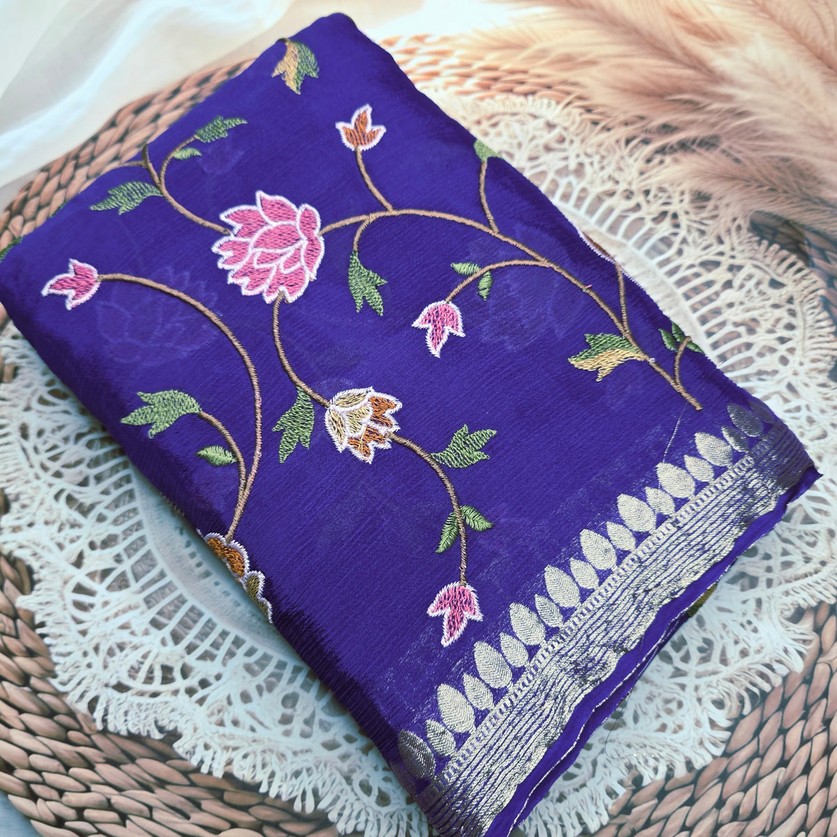 Pure Chinnon Georgette - Navy Blue