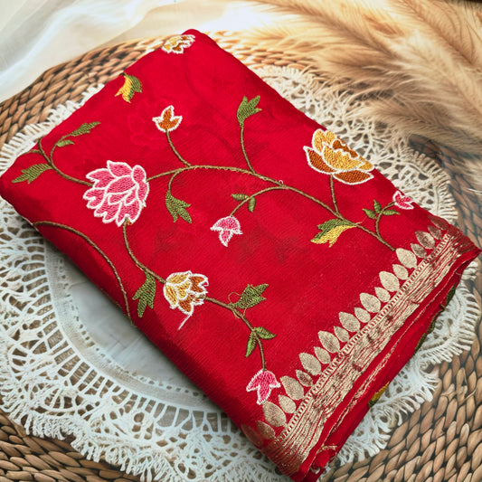 Pure Chinnon Georgette - Red