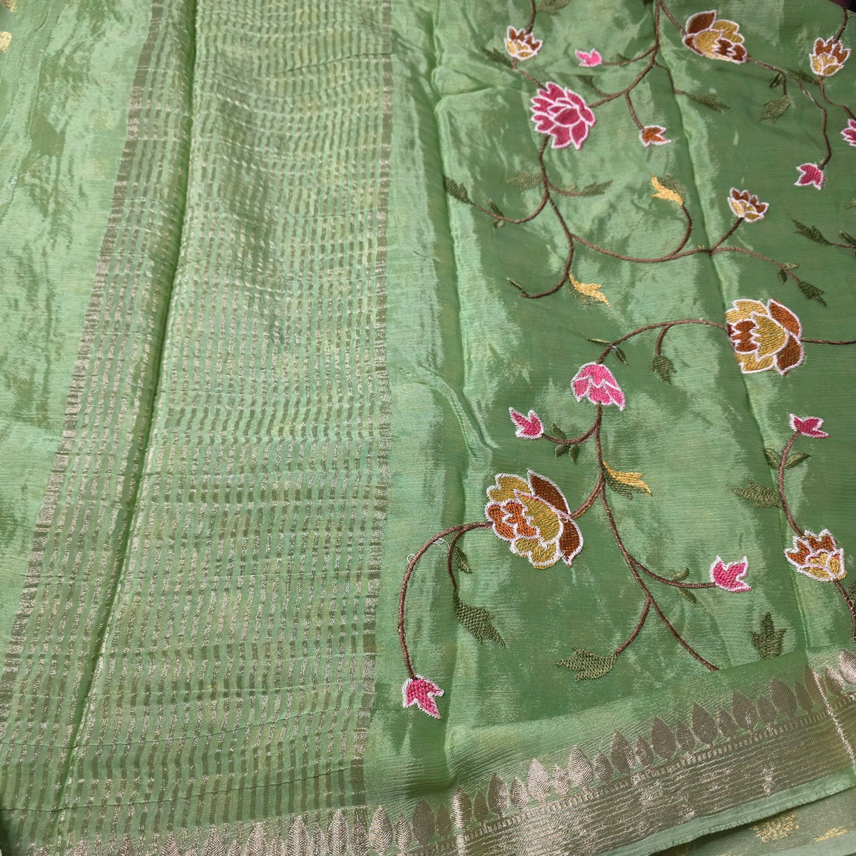 Pure Chinnon Georgette - Pastel Green