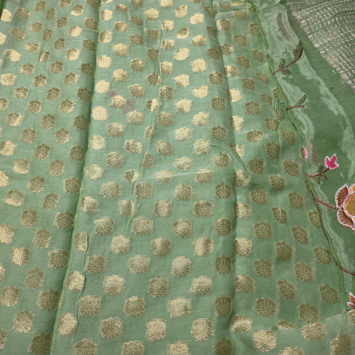 Pure Chinnon Georgette - Pastel Green