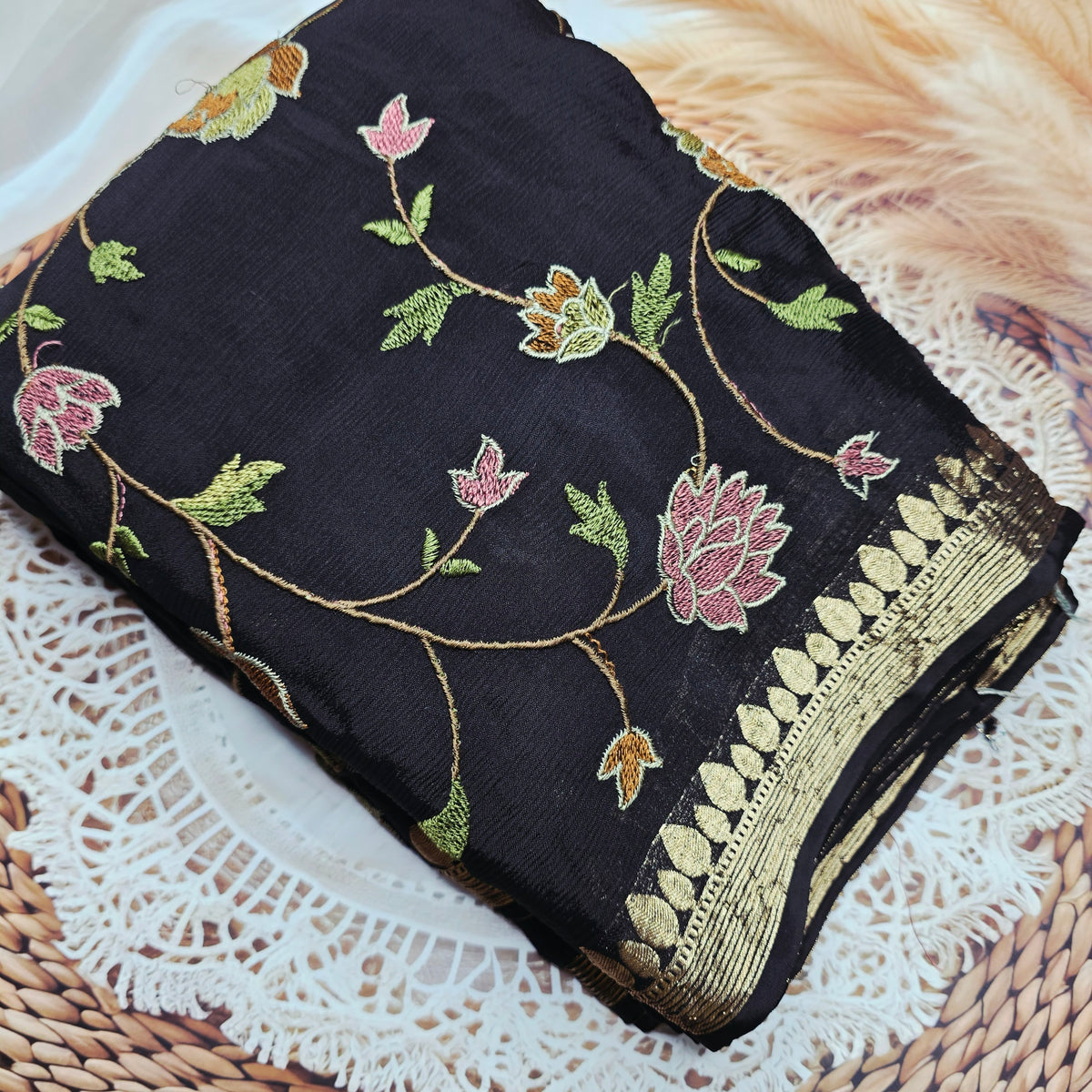 Pure Chinnon Georgette - Black