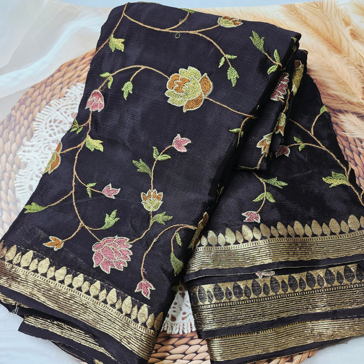 Pure Chinnon Georgette - Black