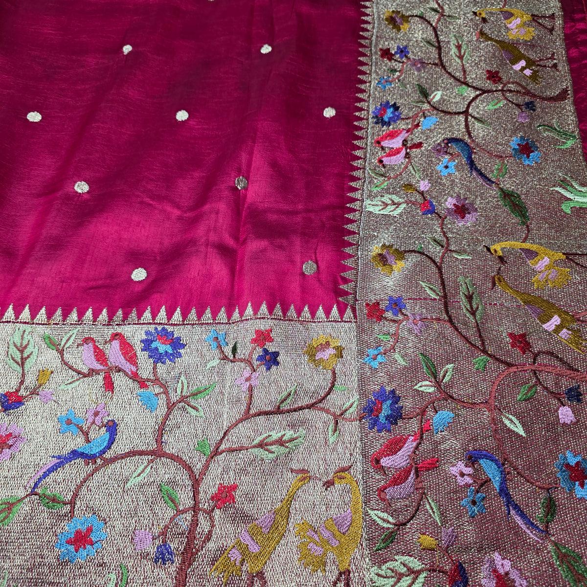 Pure Tussar with German Silver Weaving