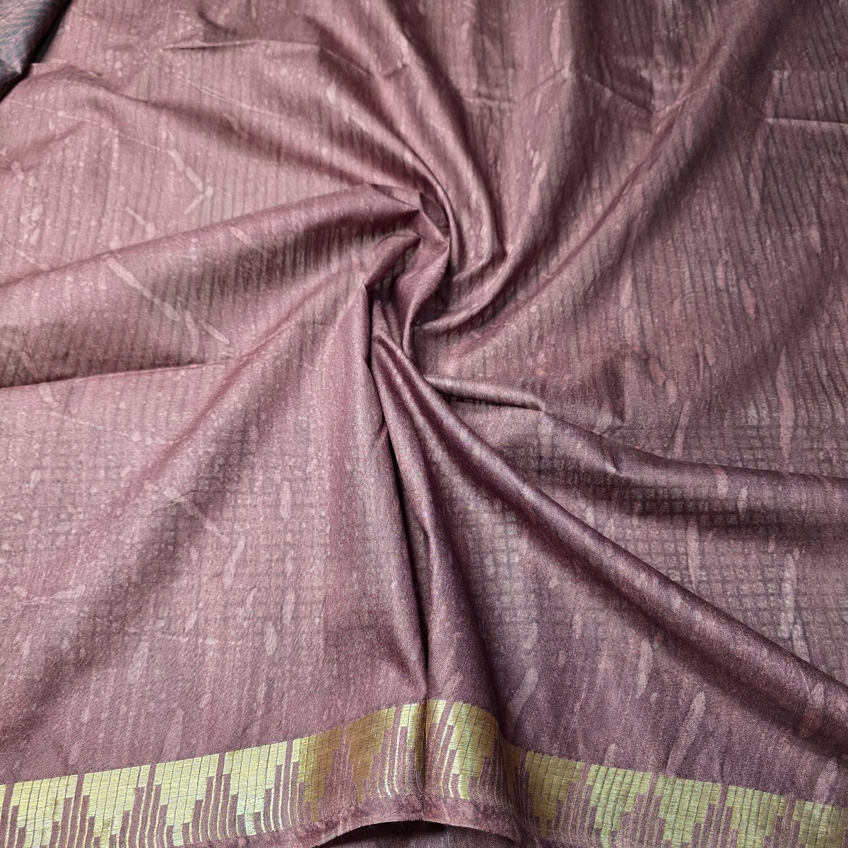 Chocolate brown - Linen Cotton in lines and checks pattern
