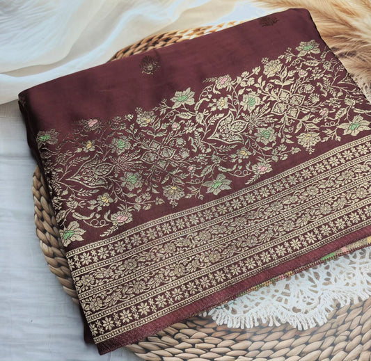 Pure Mashru Satin Silk - Rich Chocolate Brown