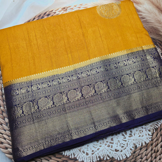 Pure Dola Viscose - Yellow with Purple