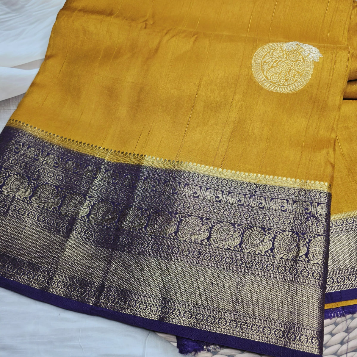 Pure Dola Viscose - Yellow with Purple