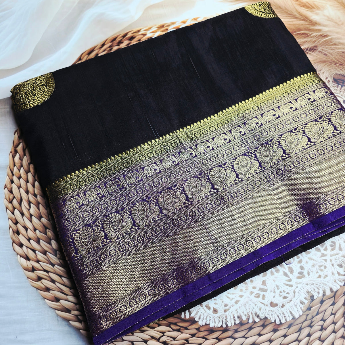 Pure Dola Viscose - Black and Purple