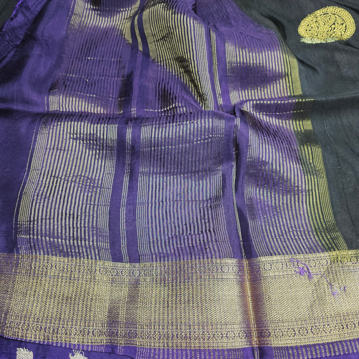 Pure Dola Viscose - Black and Purple
