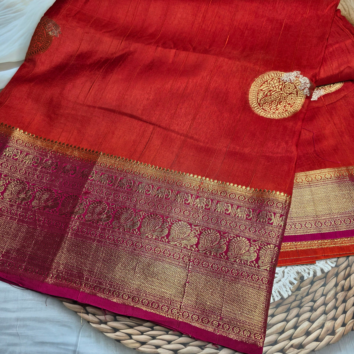 Pure Dola Viscose - Orange with Pink