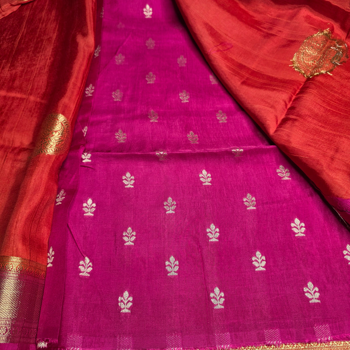 Pure Dola Viscose - Orange with Pink