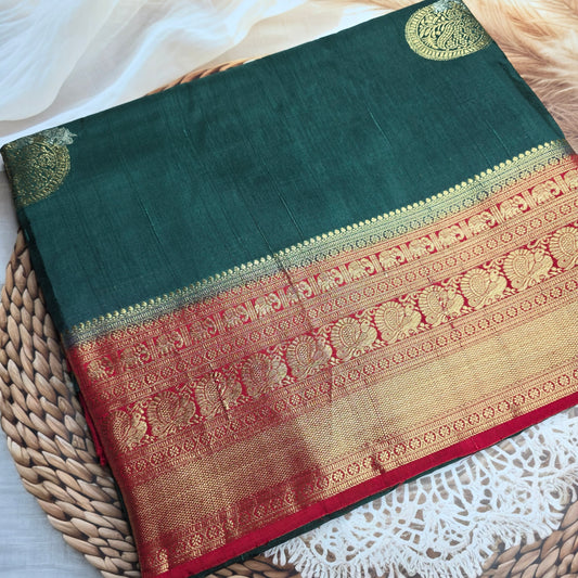 Pure Dola Viscose - Green with Red