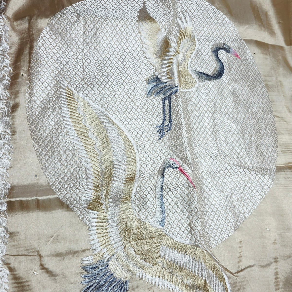 Pure Raw Silk Saree - Champagne Gold