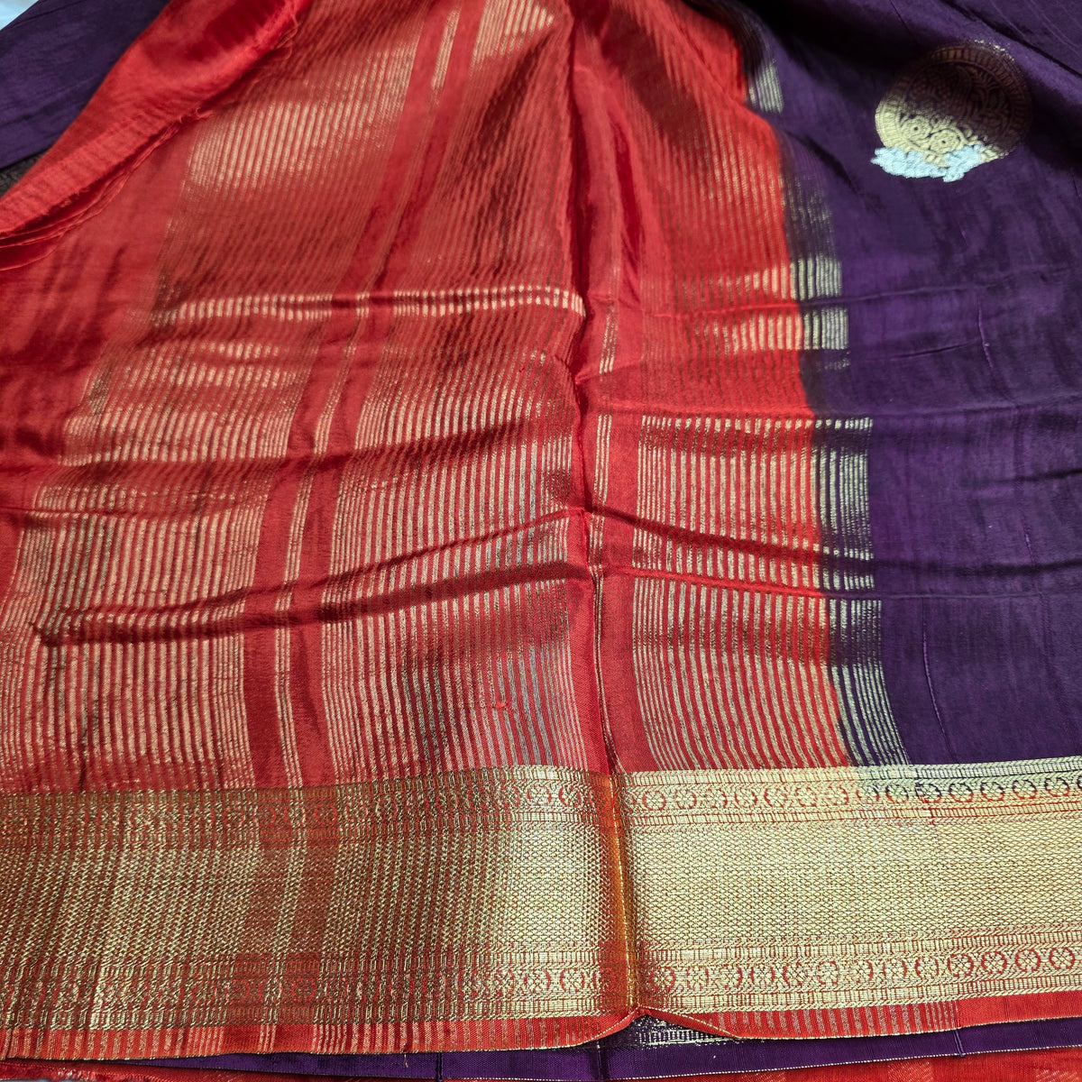 Pure Dola Viscose - Purple with Orange