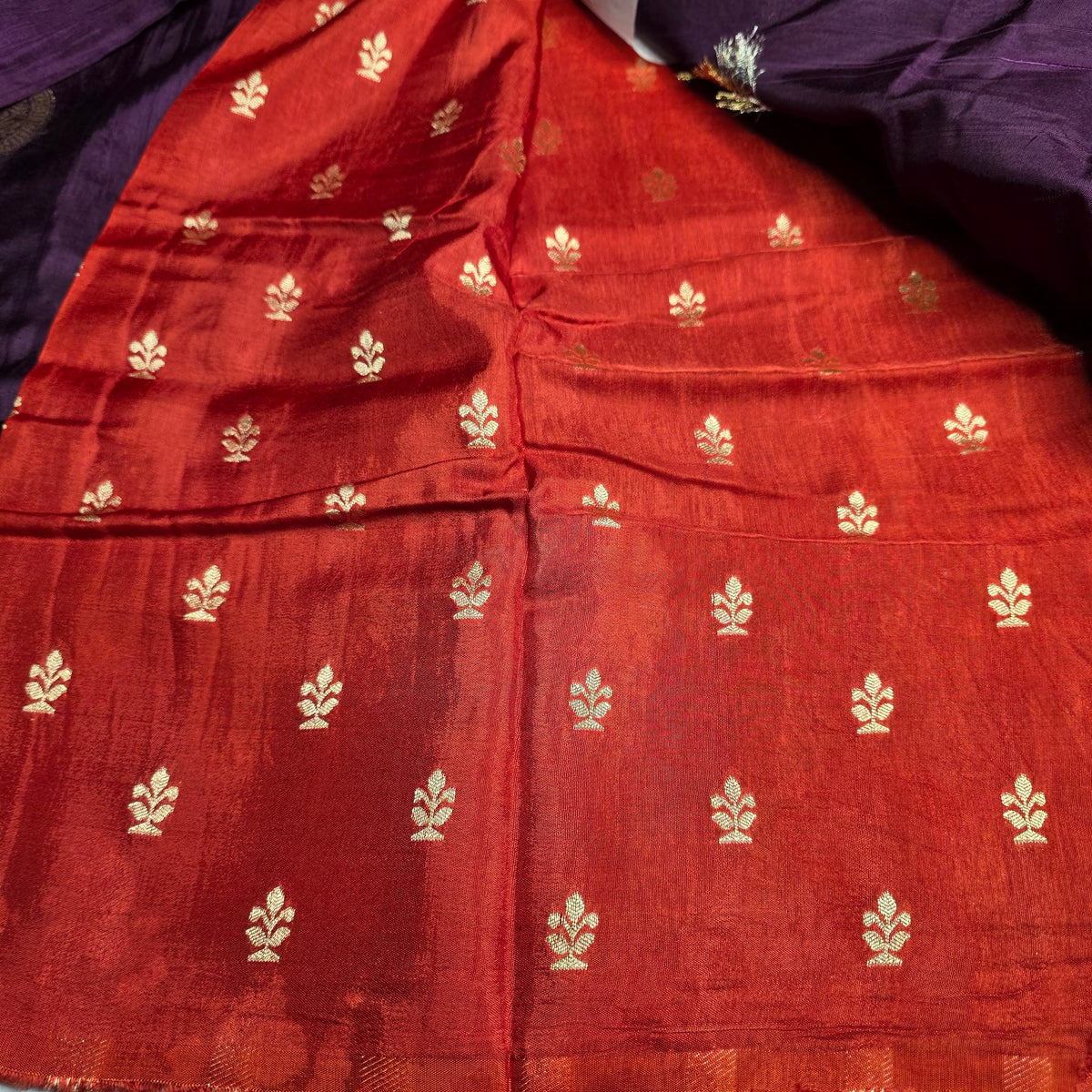 Pure Dola Viscose - Purple with Orange