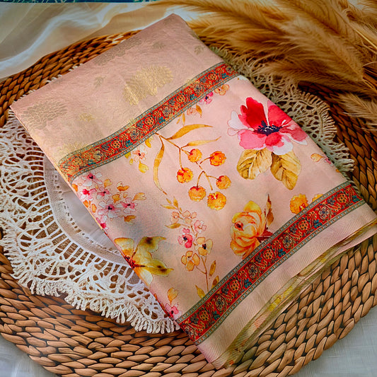 Kanjivaram digital floral print