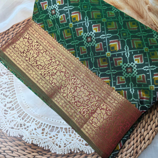 Patola Silk Saree - Green Shade