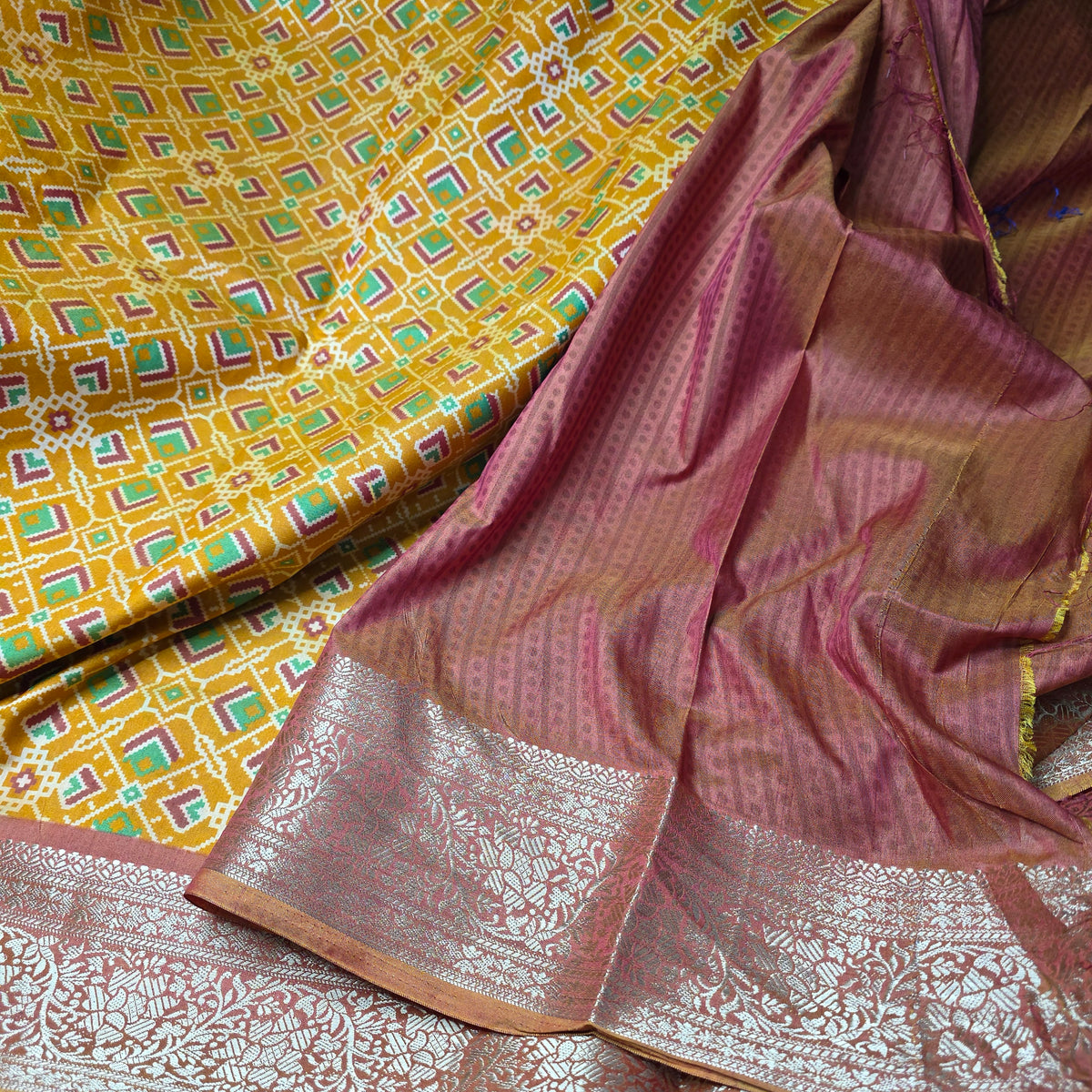 Patola Silk Saree - Yellow Shade