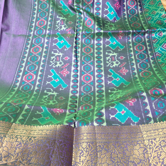 Patola Silk Saree - Green Shade