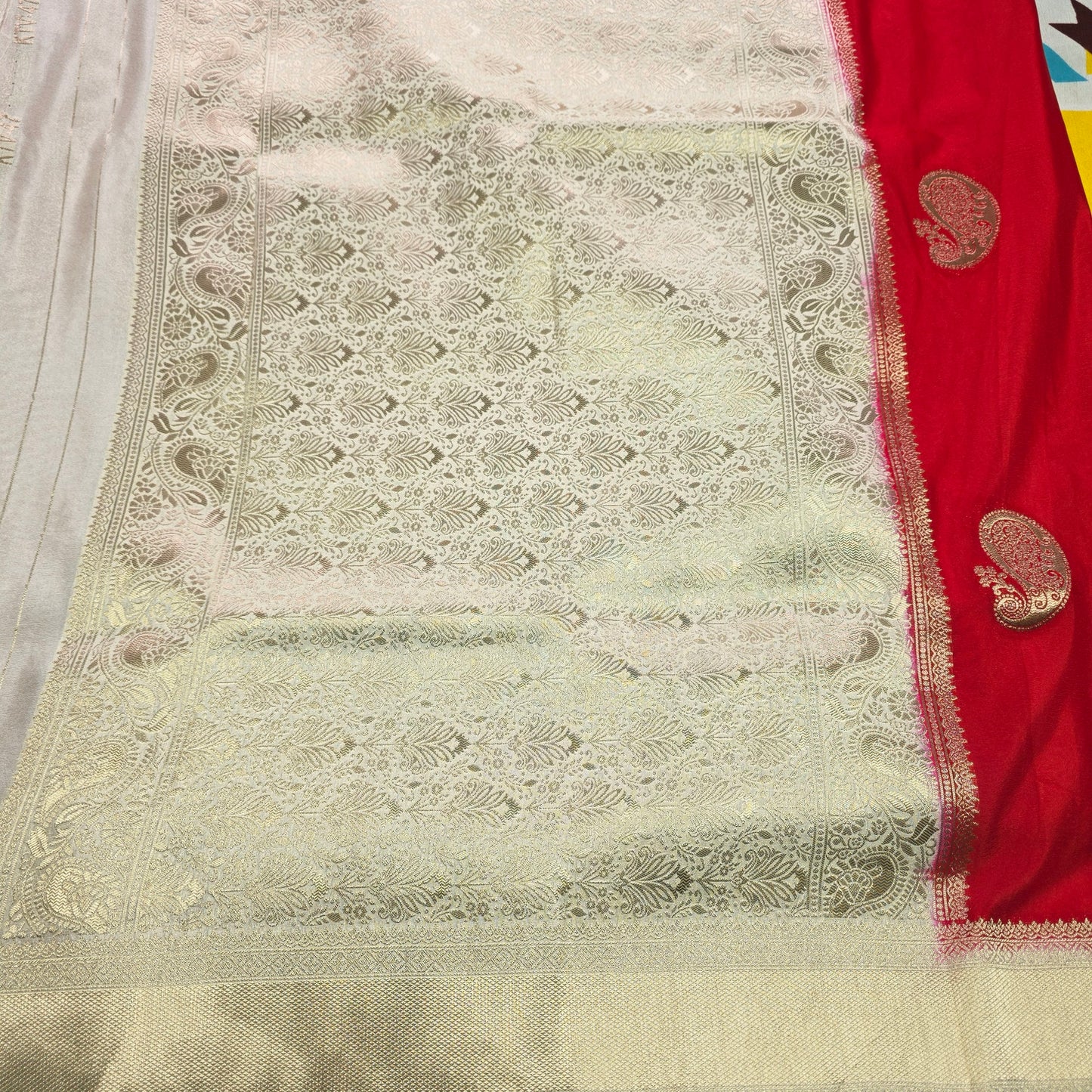 Red crepe georgette saree