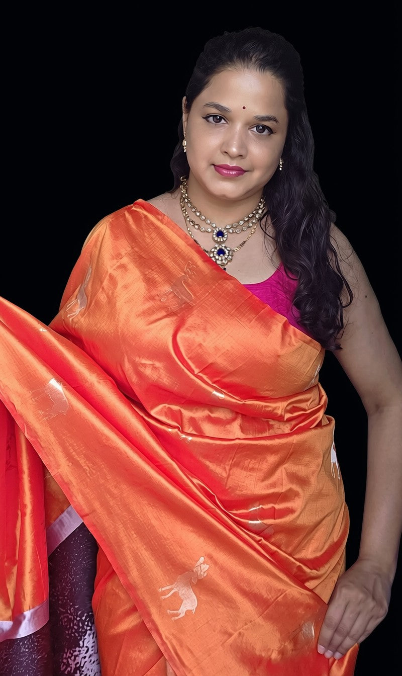 Premium silk saree - Poster pallu