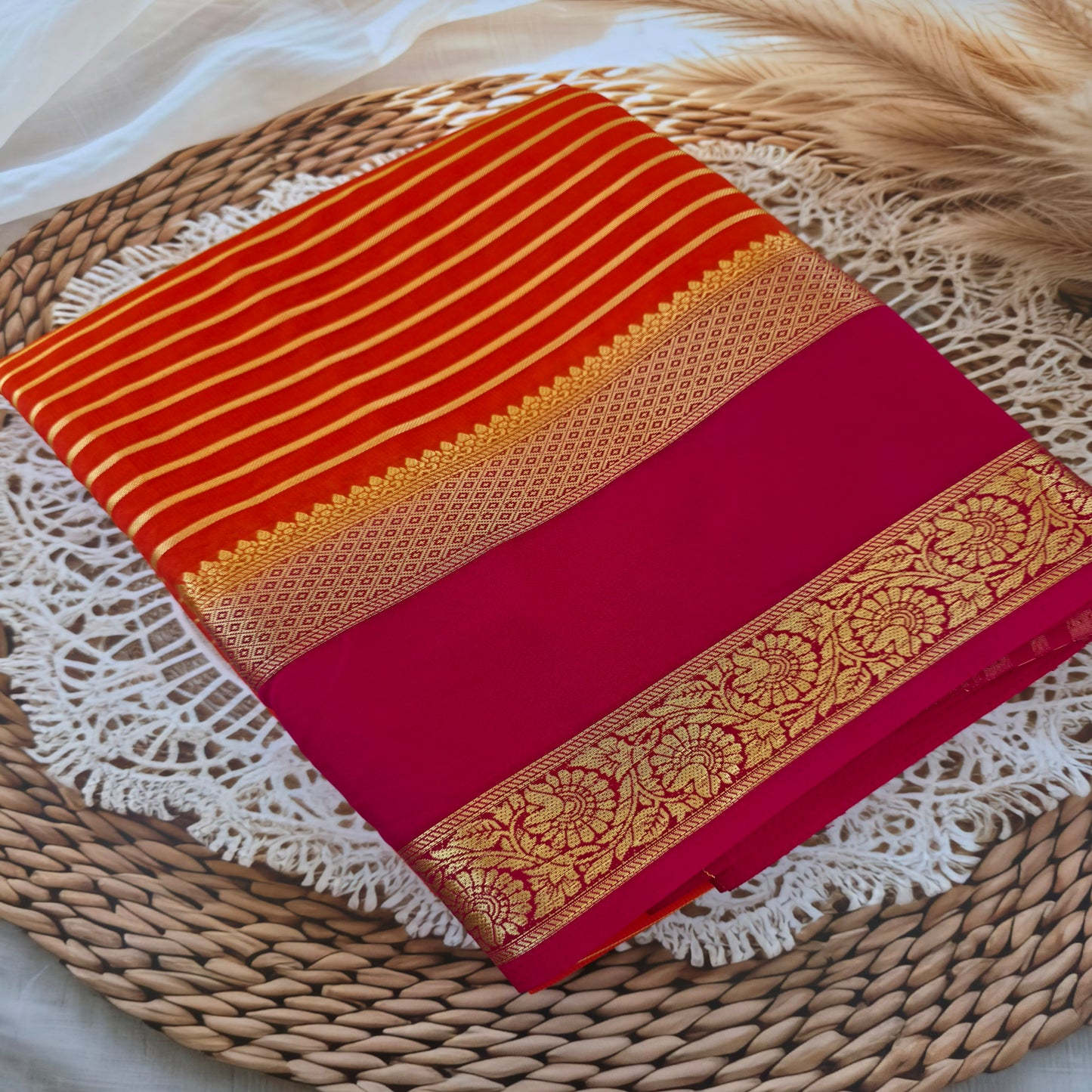 Mysore Crepe silk saree - Semi