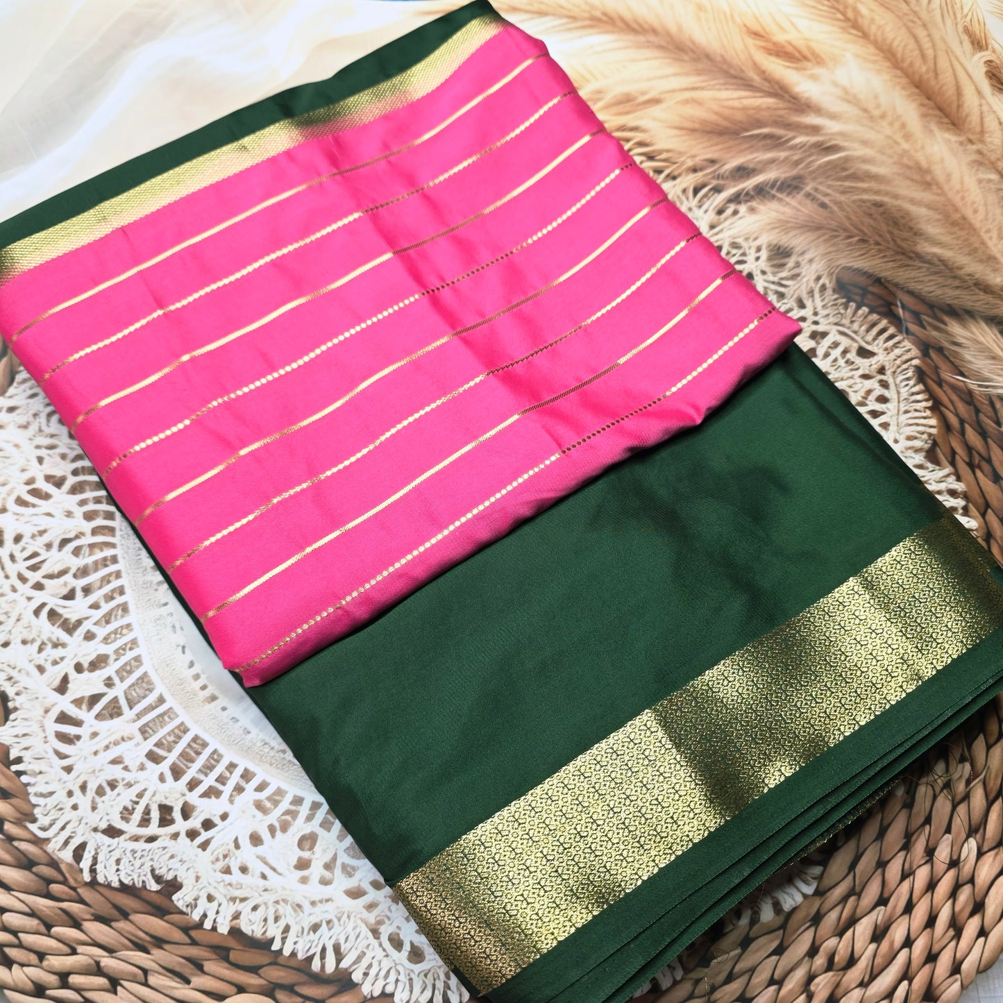 Mysore Crepe silk saree - Semi