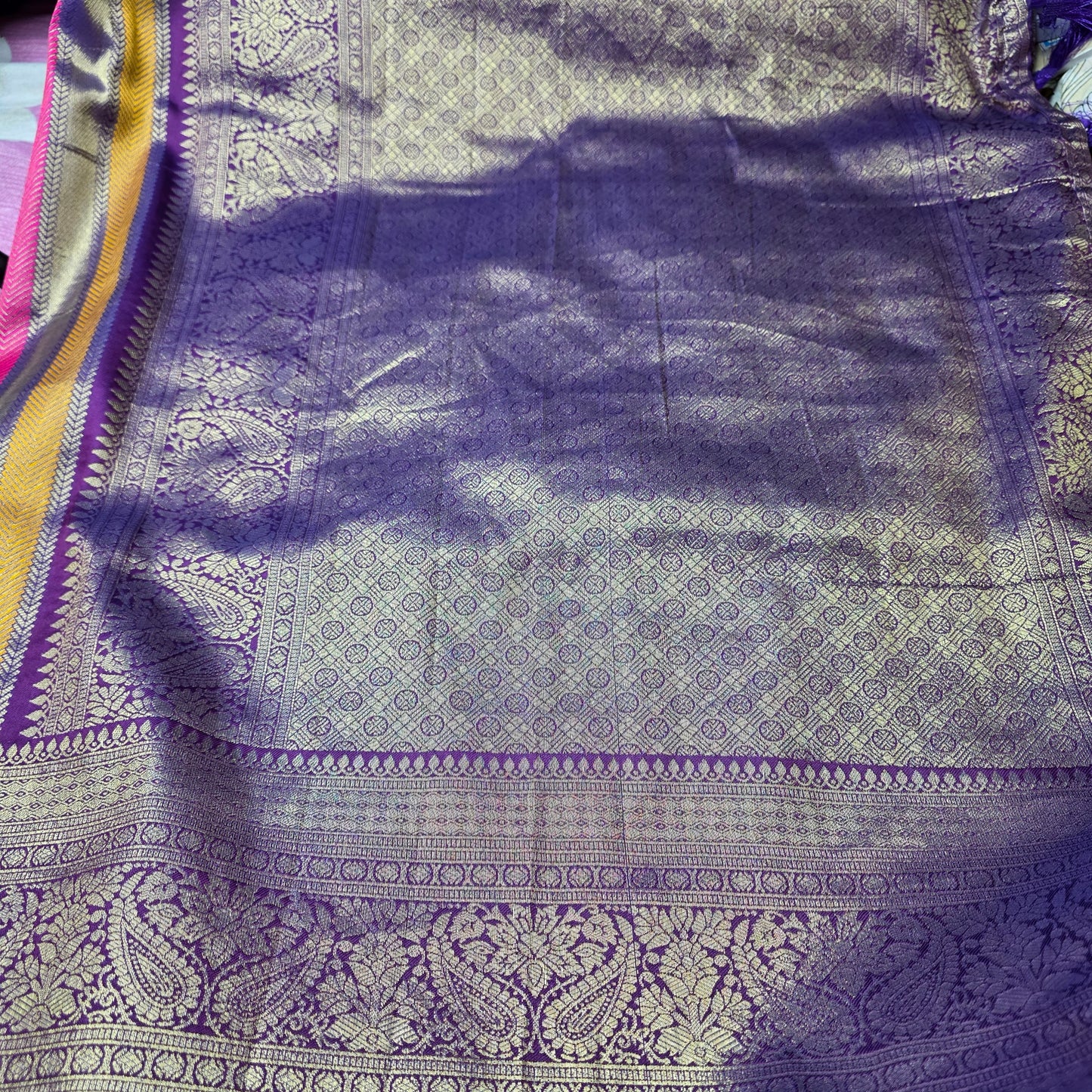 Radiant Stripe Banarasi Silk Saree