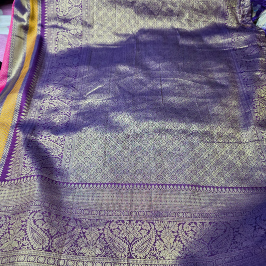 Radiant Stripe Banarasi Silk Saree