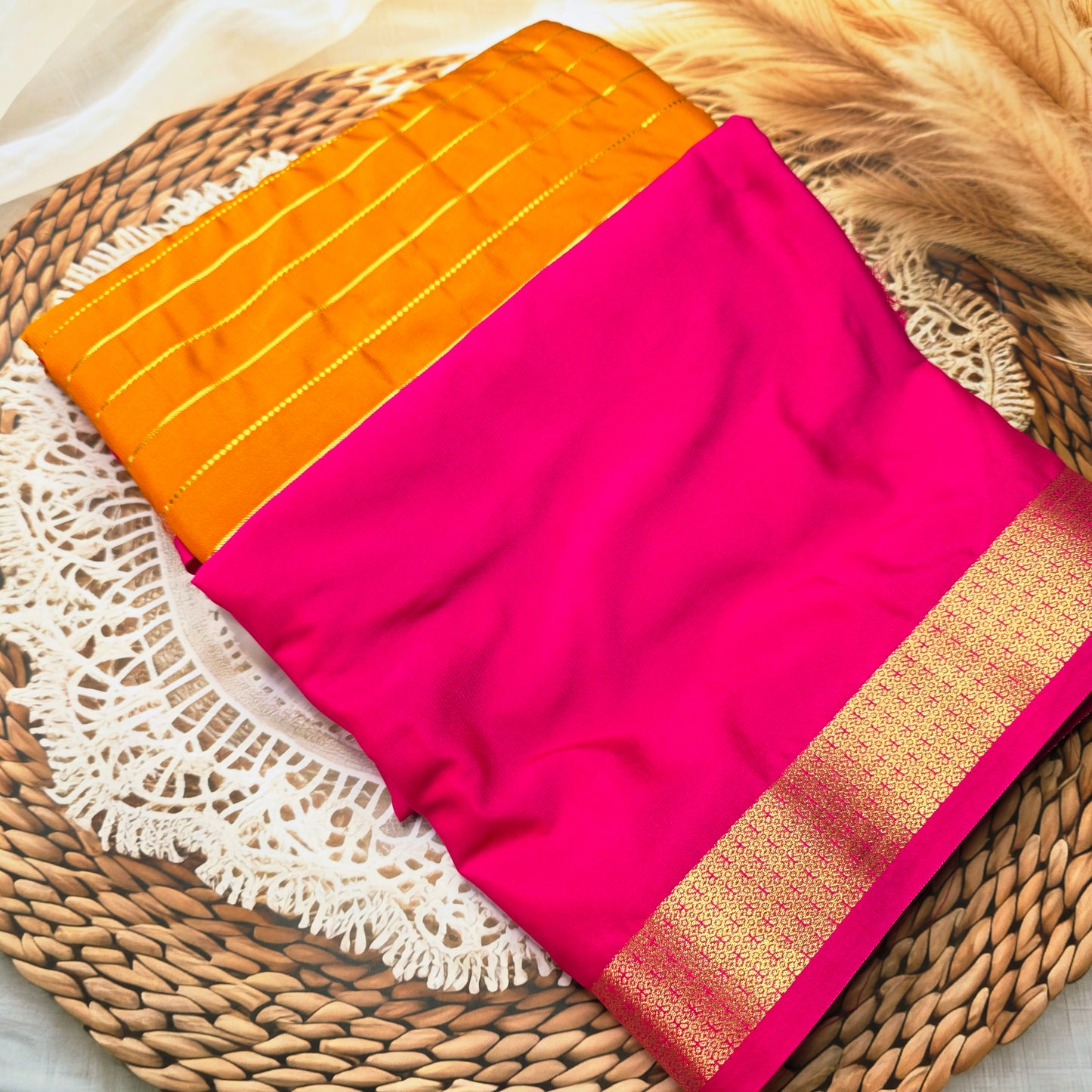 Mysore Crepe silk saree - Semi