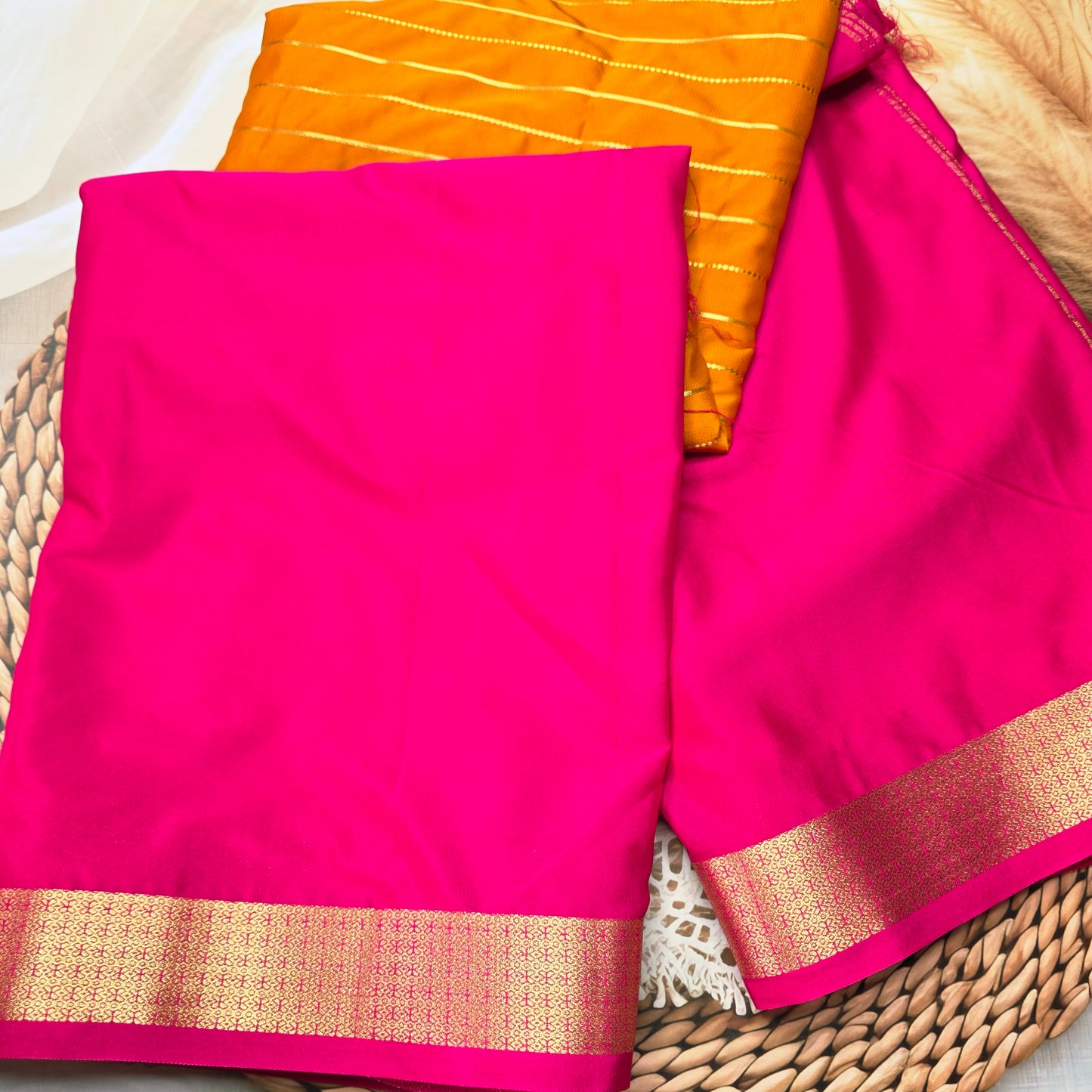 Mysore Crepe silk saree - Semi