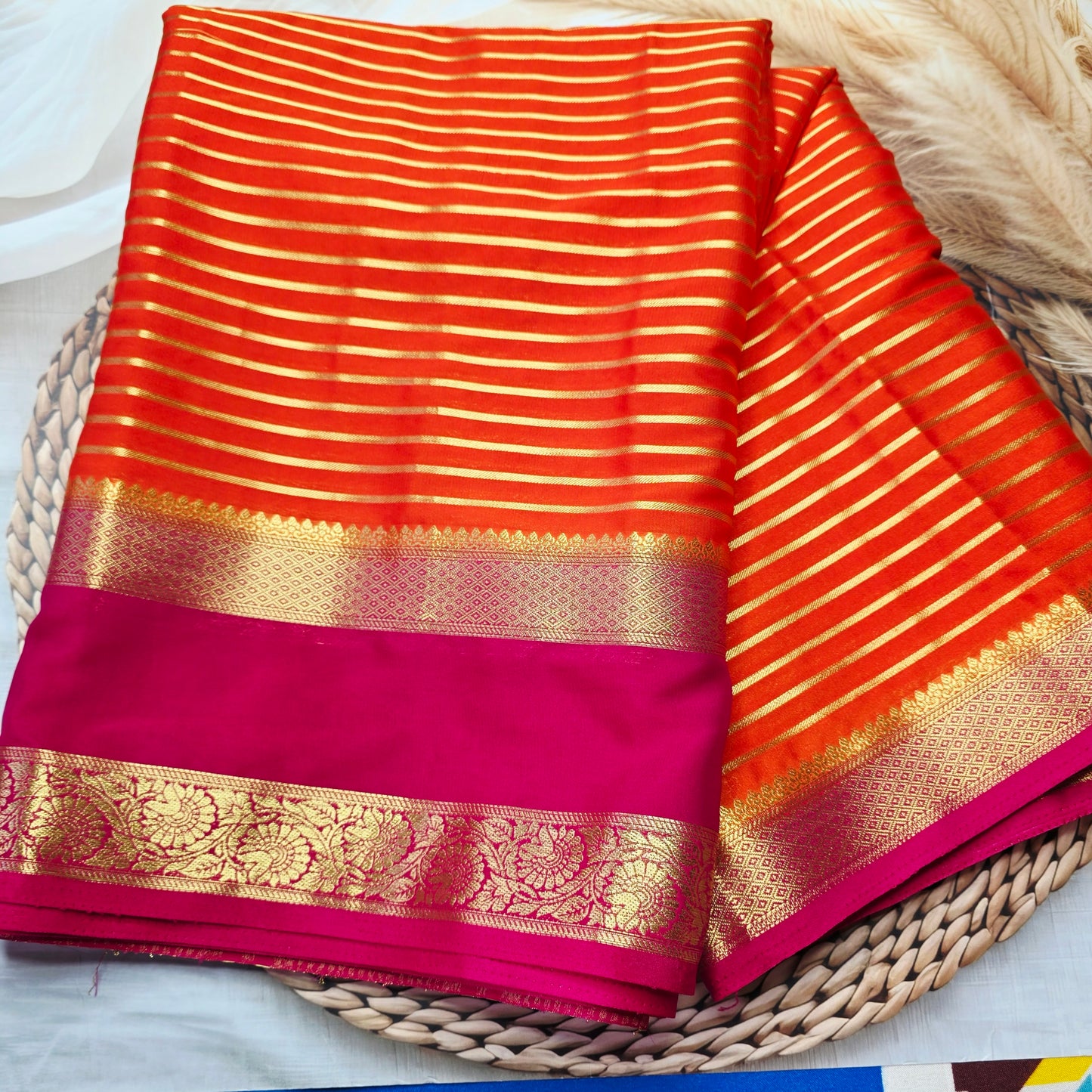 Mysore Crepe silk saree - Semi
